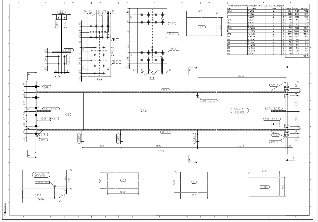 column detailing of steel structure